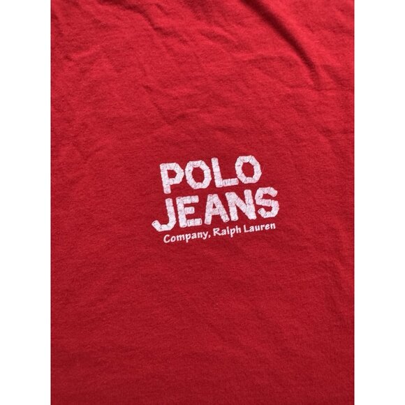 Vintage Y2K Polo Jean Ralph Lauren Coconut Art Logo Red Shirt XL Streetwear Hype - Picture 4 of 7
